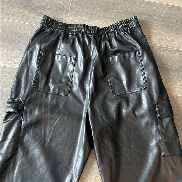 Rachel Zoe Faux Leather Cargo High Rise Straight Leg Pants Black Size XL - Picture 5 of 16